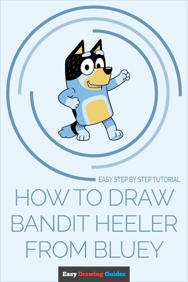 How to Draw Bandit Heeler from Bluey Pinterest Image