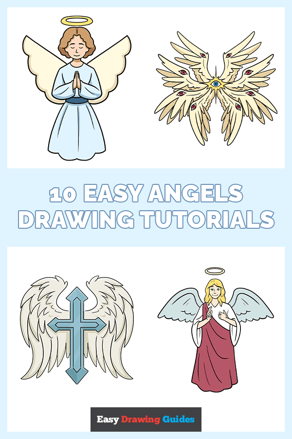 10 Easy Angels Drawing Tutorials Pinterest Image