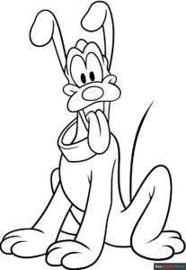 Free printable Pluto from Mickey Mouse coloring page