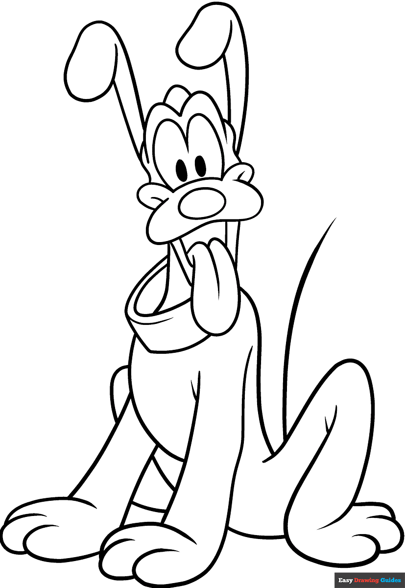 Free printable Pluto from Mickey Mouse coloring page