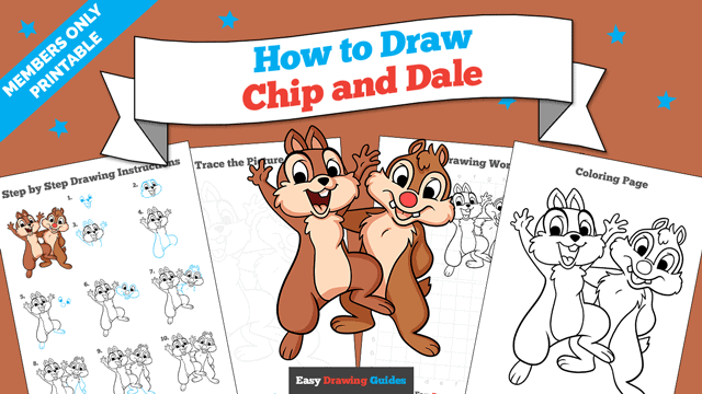 How to Draw Chip and Dale Printable Thumbnail