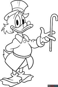 Free printable Scrooge McDuck coloring page