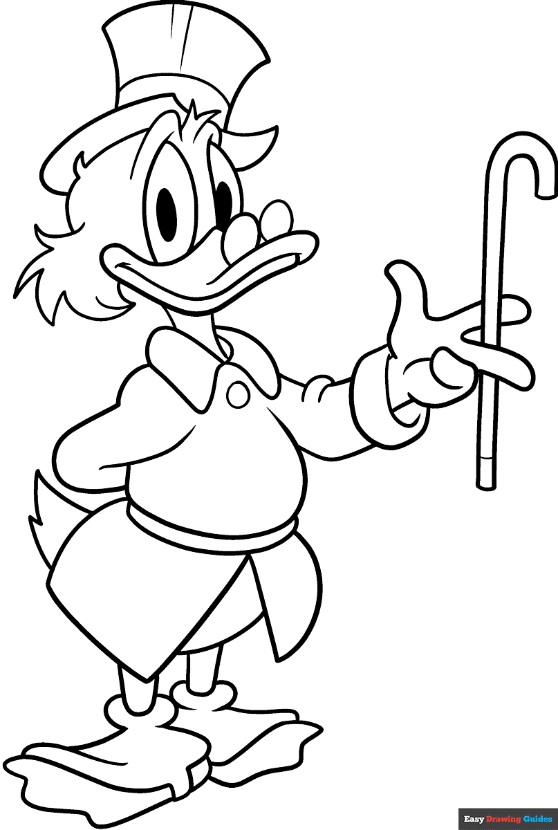 Free printable Scrooge McDuck coloring page