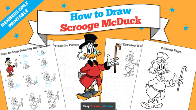 How to Draw Scrooge McDuck Printable Thumbnail