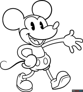Free printable Classic Mickey Mouse coloring page