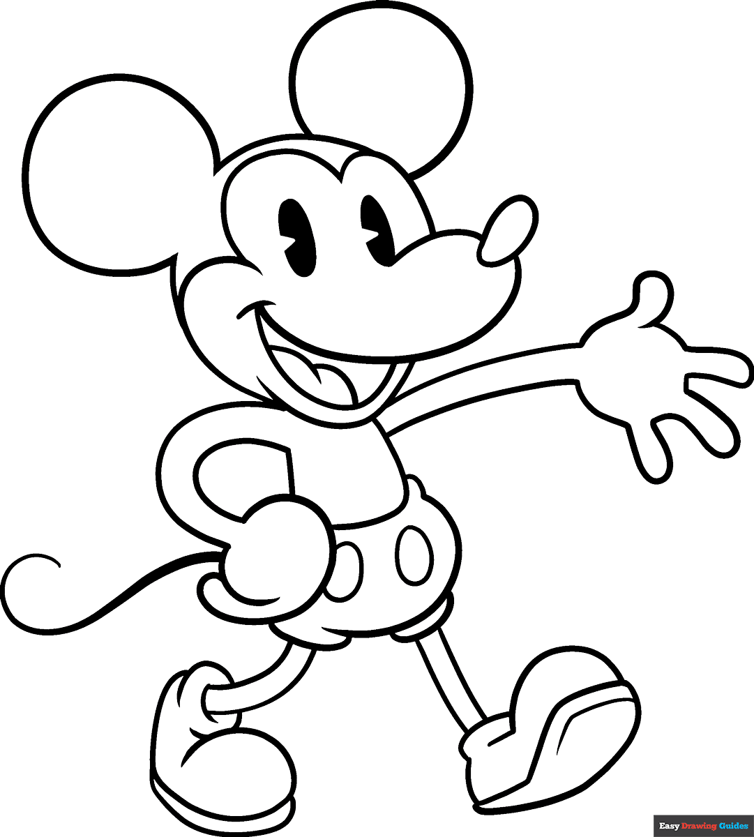 Free printable Classic Mickey Mouse coloring page