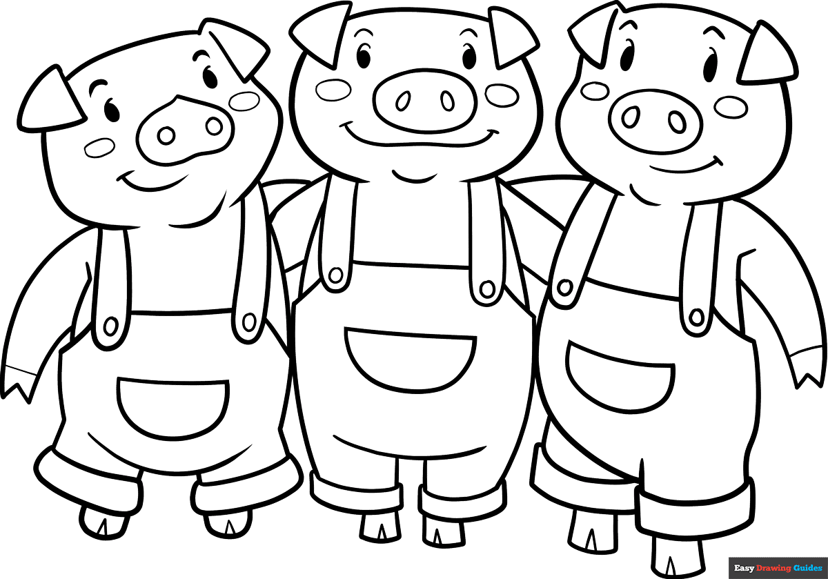 Free printable Three Little Pigs coloring page
