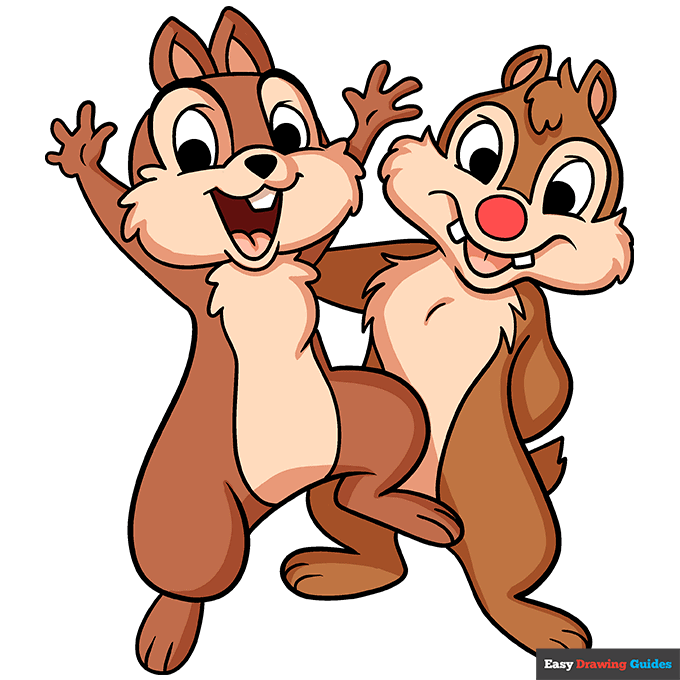 Chip and Dale step-by-step drawing tutorial: step 11