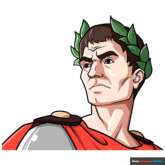 Julius Ceasar step-by-step drawing tutorial: step 11