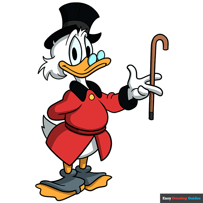 Scrooge McDuck step-by-step drawing tutorial: step 11