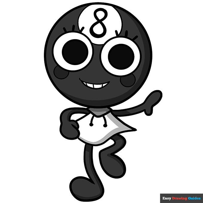 Toodles from Dandy's World step-by-step drawing tutorial: step 11