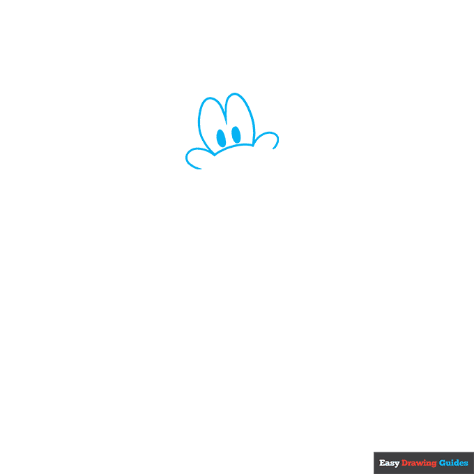 Pluto from Mickey Mouse step-by-step drawing tutorial: step 1