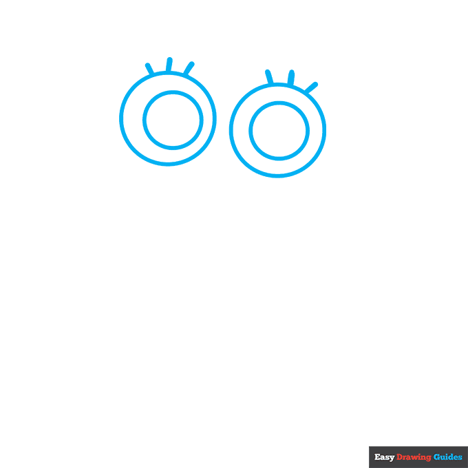 Toodles from Dandy's World step-by-step drawing tutorial: step 1