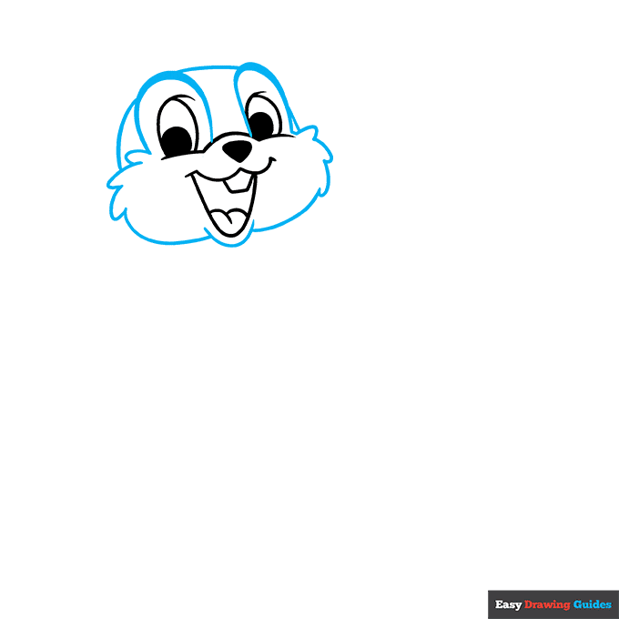 Chip and Dale step-by-step drawing tutorial: step 2