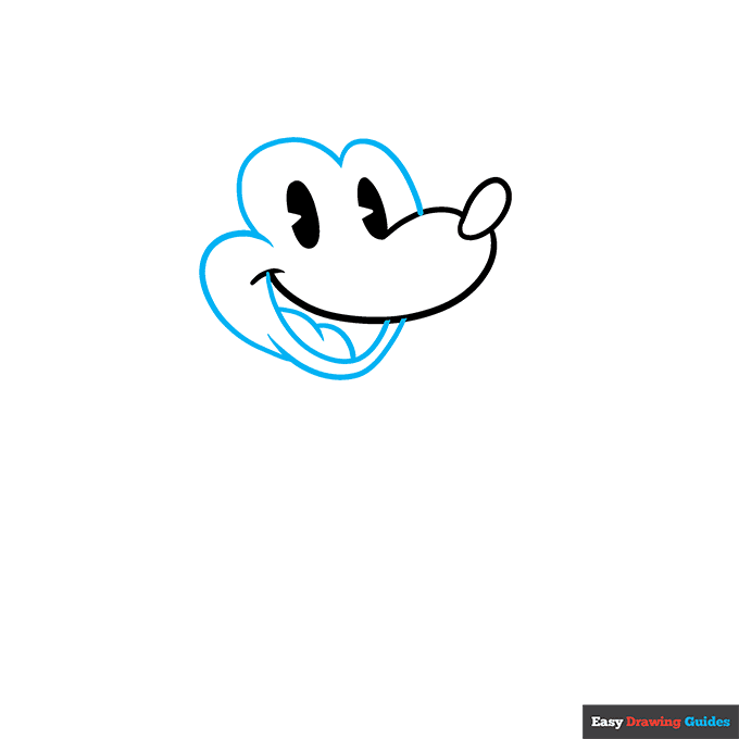 Classic Mickey Mouse step-by-step drawing tutorial: step 2