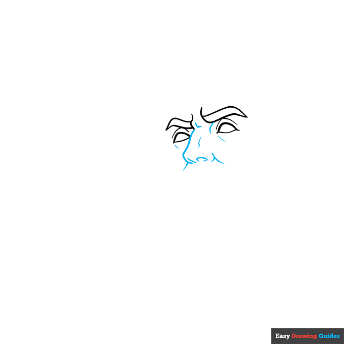 Julius Ceasar step-by-step drawing tutorial: step 2