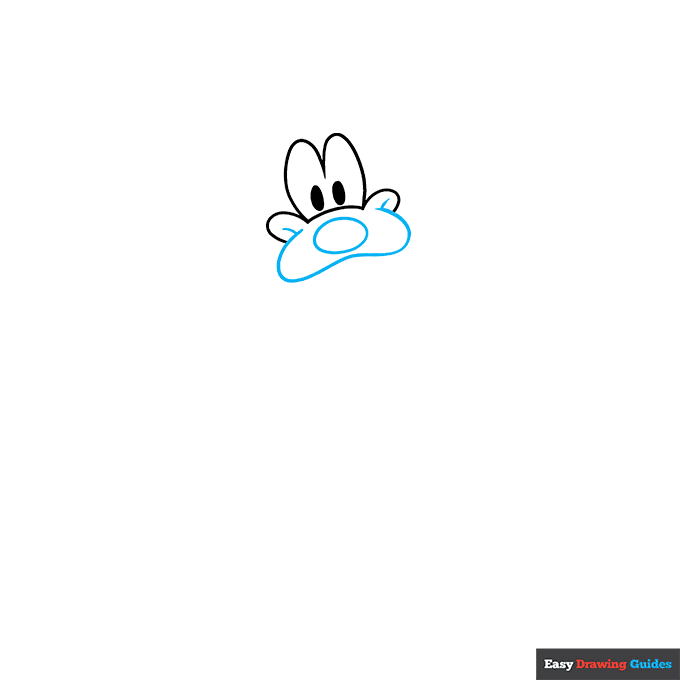 Pluto from Mickey Mouse step-by-step drawing tutorial: step 2