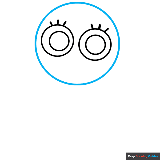 Toodles from Dandy's World step-by-step drawing tutorial: step 2