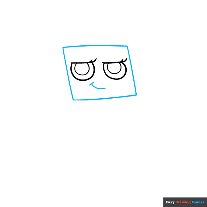 Vee from Dandy's World step-by-step drawing tutorial: step 2