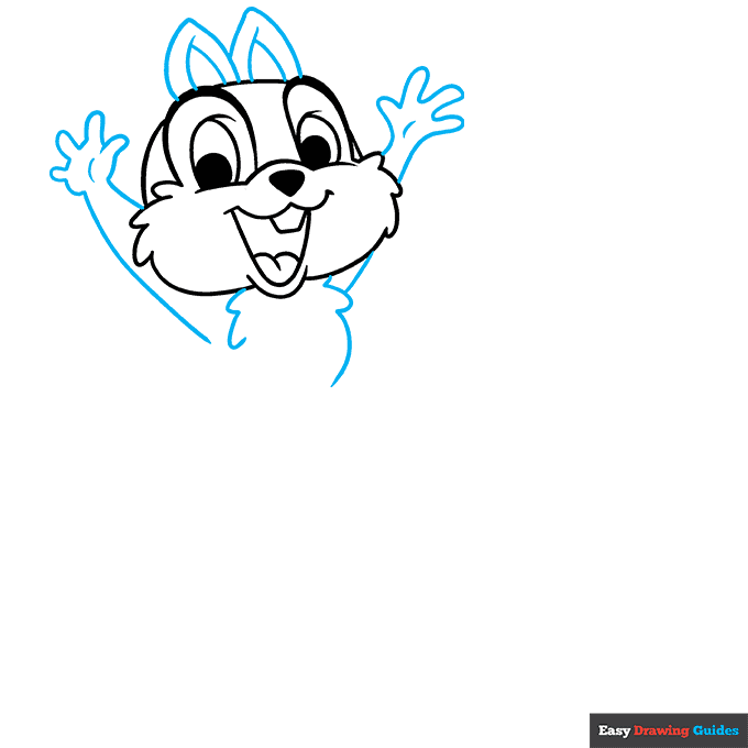 Chip and Dale step-by-step drawing tutorial: step 3