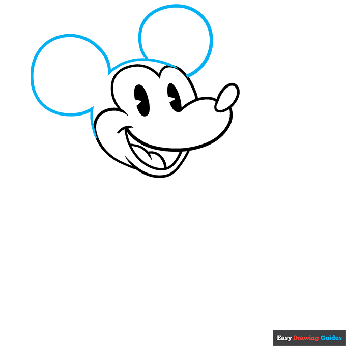 Classic Mickey Mouse step-by-step drawing tutorial: step 3