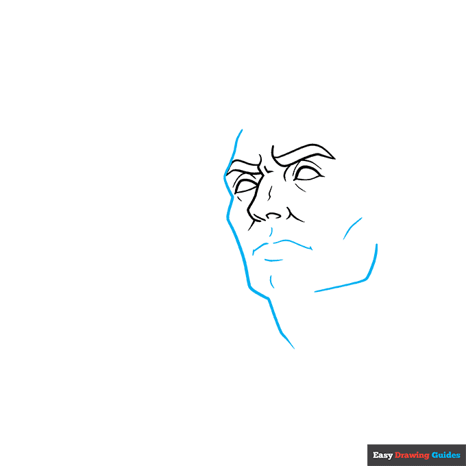 Julius Ceasar step-by-step drawing tutorial: step 3