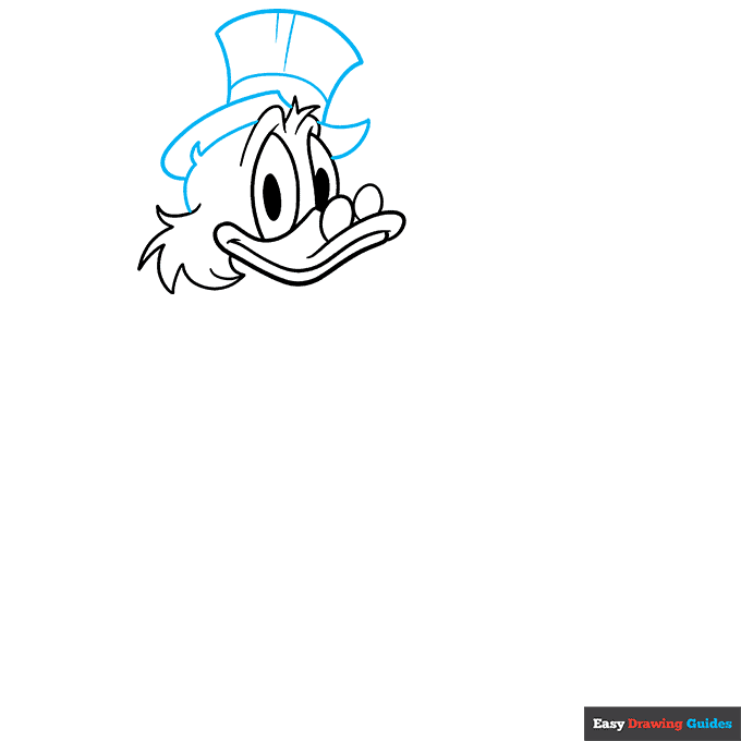 Scrooge McDuck step-by-step drawing tutorial: step 3