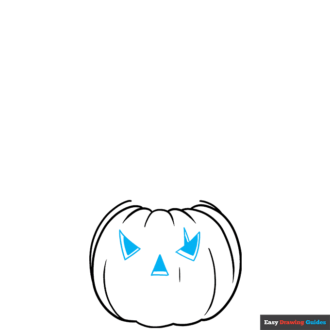 Stacked Halloween Pumpkins step-by-step drawing tutorial: step 3