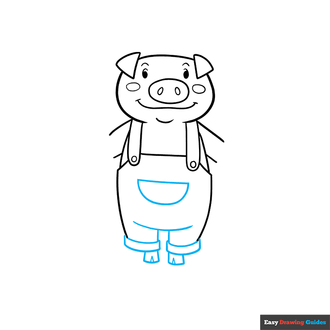 Three Little Pigs step-by-step drawing tutorial: step 3