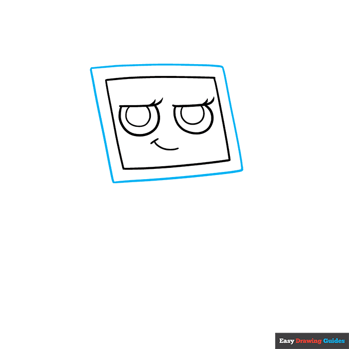 Vee from Dandy's World step-by-step drawing tutorial: step 3