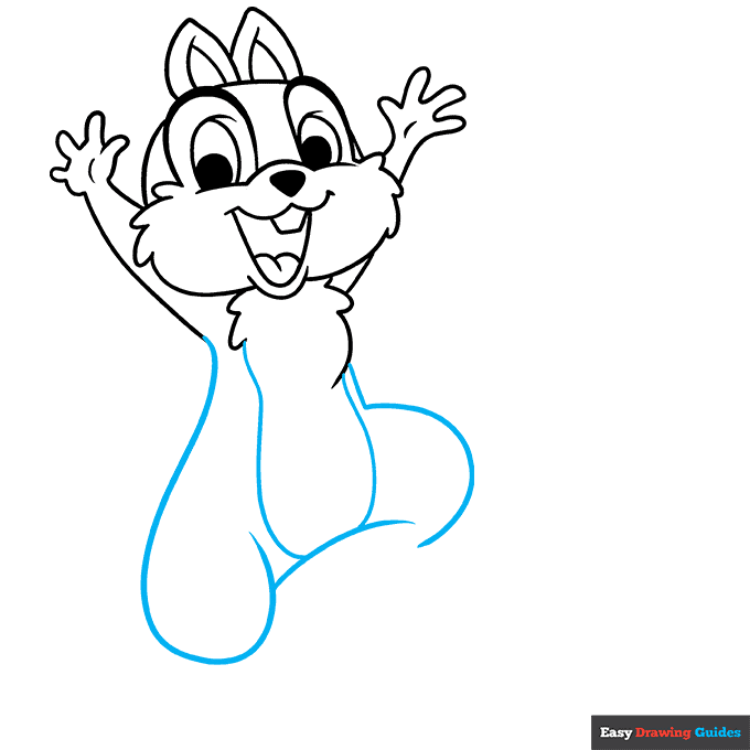 Chip and Dale step-by-step drawing tutorial: step 4