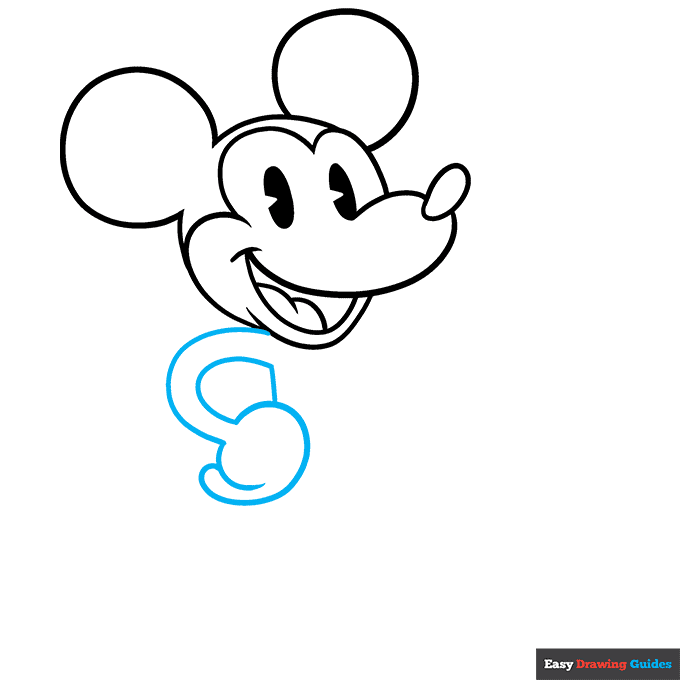 Classic Mickey Mouse step-by-step drawing tutorial: step 4