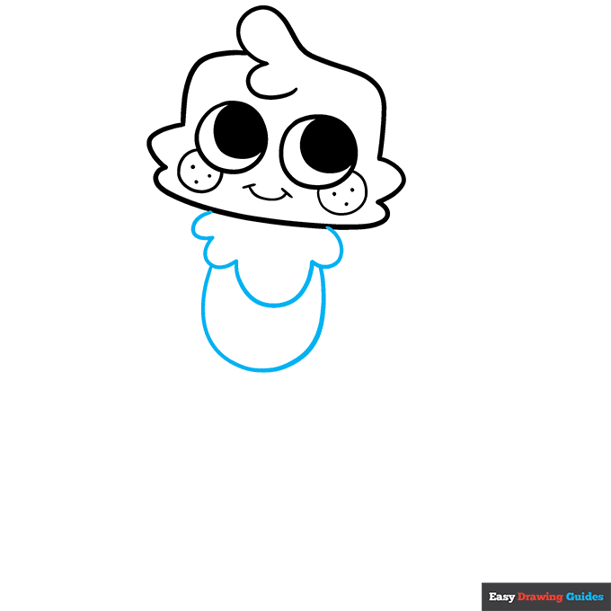 Goob from Dandy's World step-by-step drawing tutorial: step 4