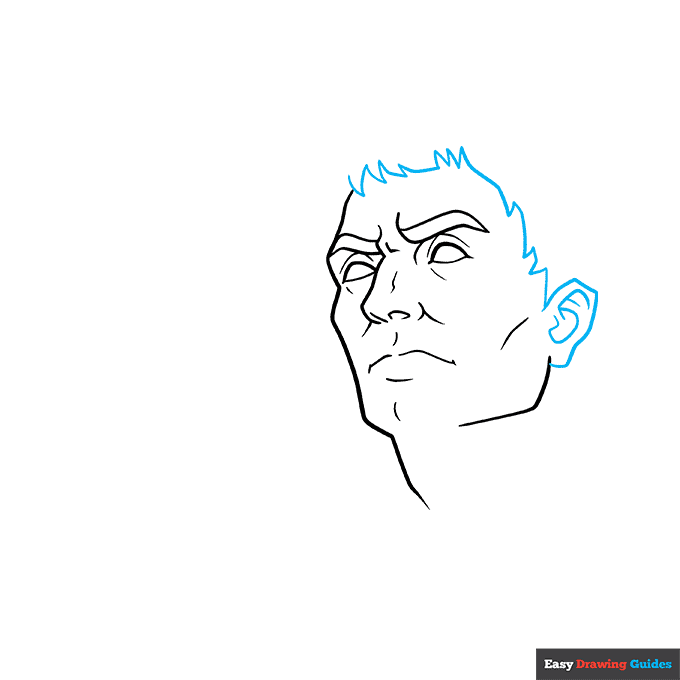 Julius Ceasar step-by-step drawing tutorial: step 4