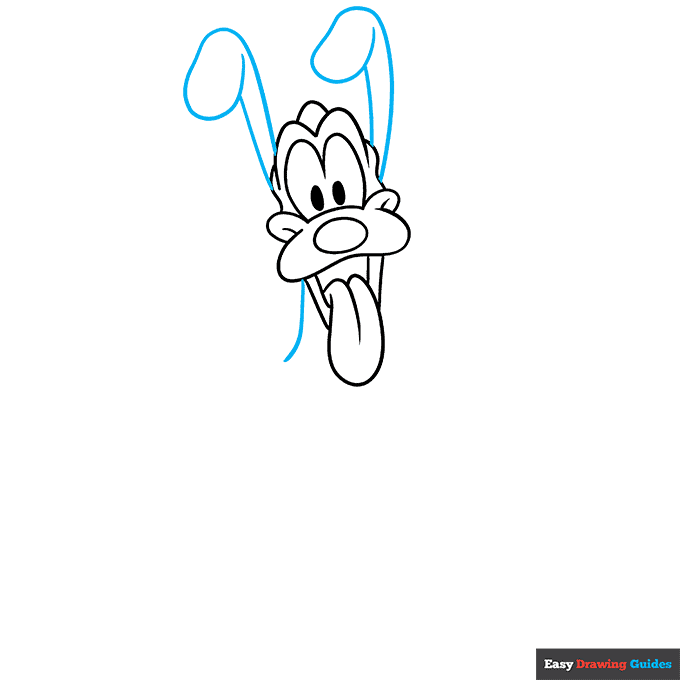 Pluto from Mickey Mouse step-by-step drawing tutorial: step 4