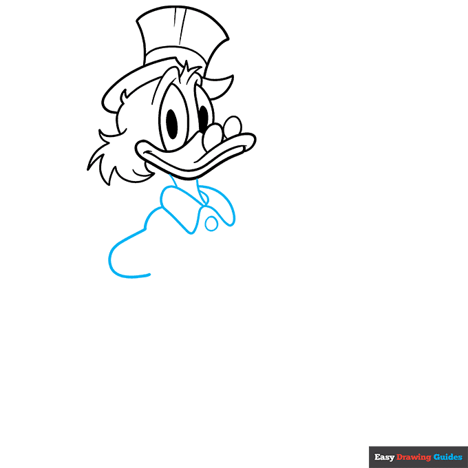 Scrooge McDuck step-by-step drawing tutorial: step 4