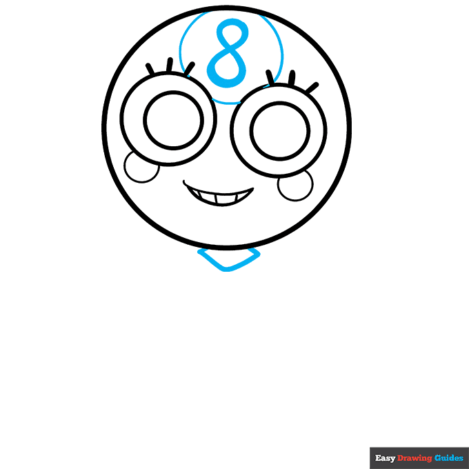 Toodles from Dandy's World step-by-step drawing tutorial: step 4