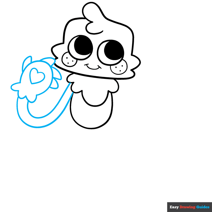 Goob from Dandy's World step-by-step drawing tutorial: step 5