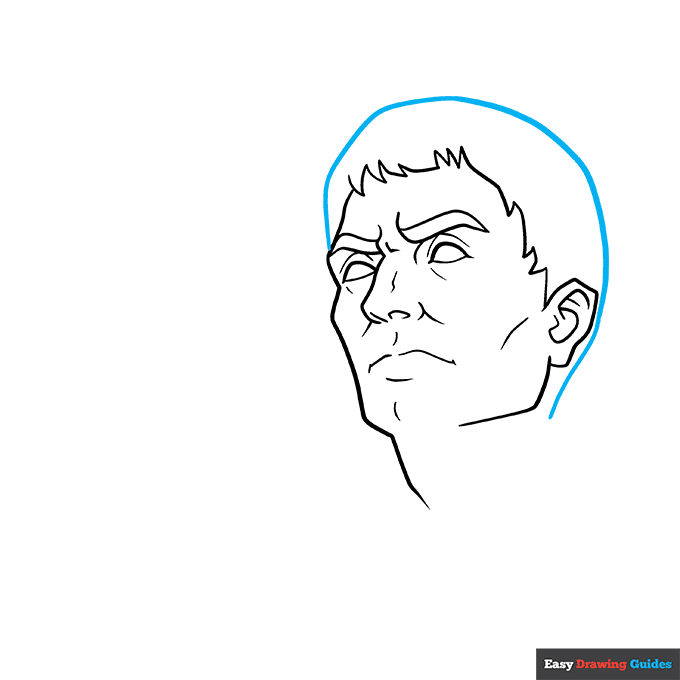 Julius Ceasar step-by-step drawing tutorial: step 5