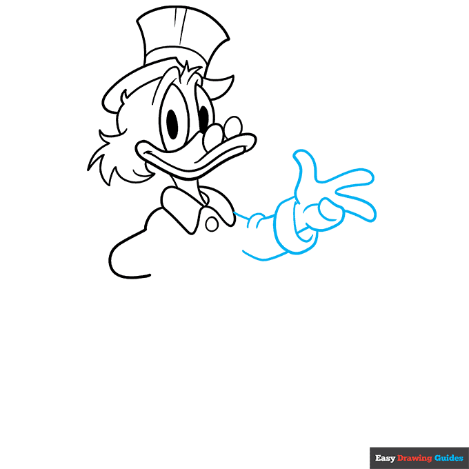 Scrooge McDuck step-by-step drawing tutorial: step 5