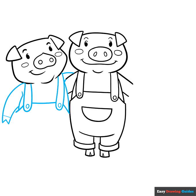 Three Little Pigs step-by-step drawing tutorial: step 5