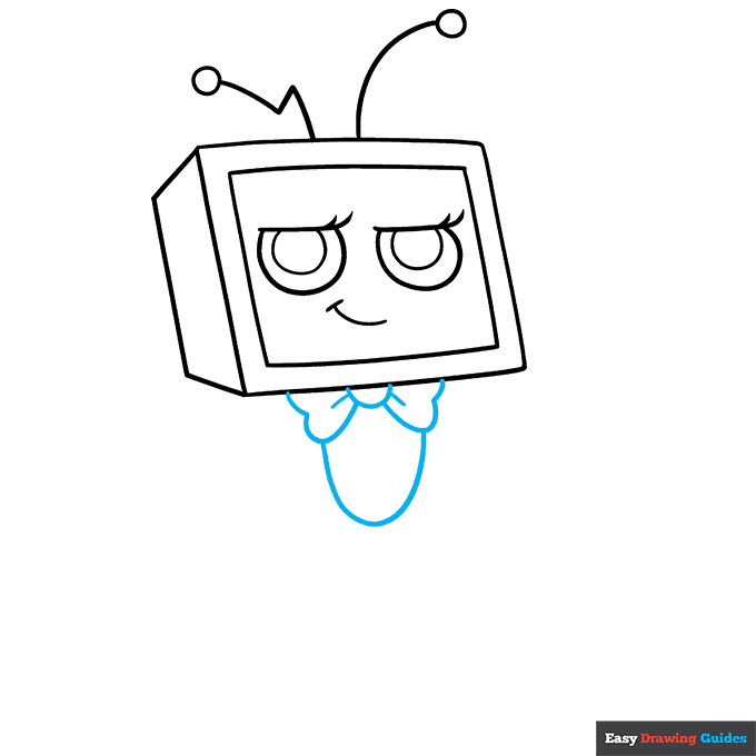 Vee from Dandy's World step-by-step drawing tutorial: step 5