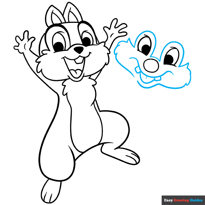 Chip and Dale step-by-step drawing tutorial: step 6