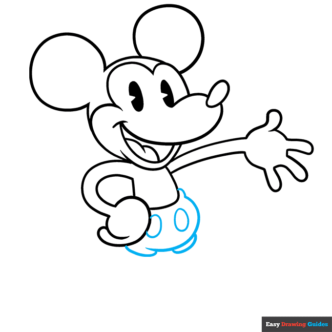 Classic Mickey Mouse step-by-step drawing tutorial: step 6
