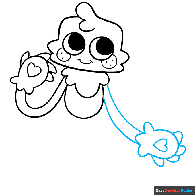 Goob from Dandy's World step-by-step drawing tutorial: step 6