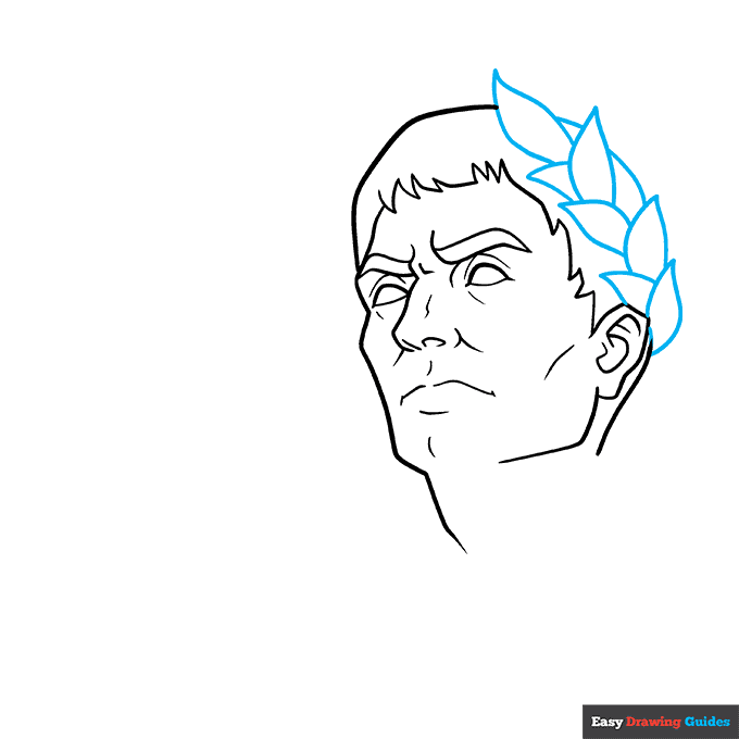 Julius Ceasar step-by-step drawing tutorial: step 6