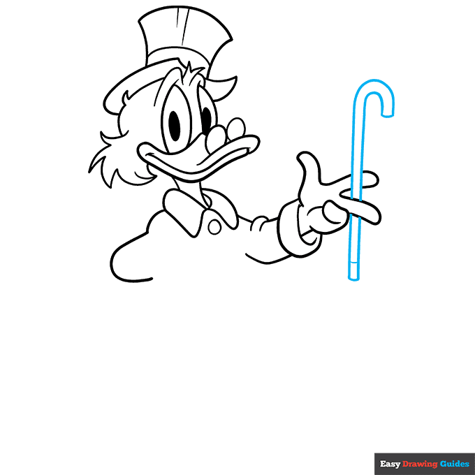 Scrooge McDuck step-by-step drawing tutorial: step 6