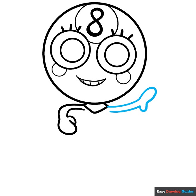 Toodles from Dandy's World step-by-step drawing tutorial: step 6