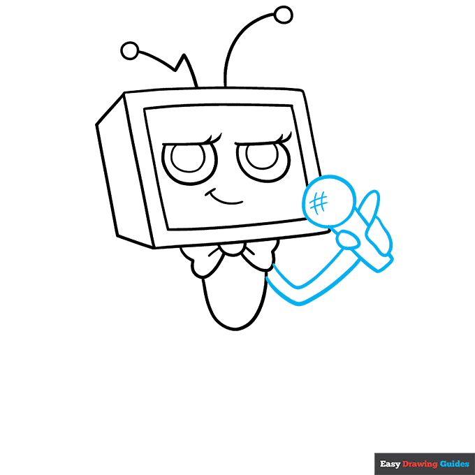 Vee from Dandy's World step-by-step drawing tutorial: step 6