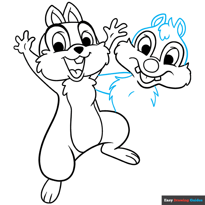 Chip and Dale step-by-step drawing tutorial: step 7